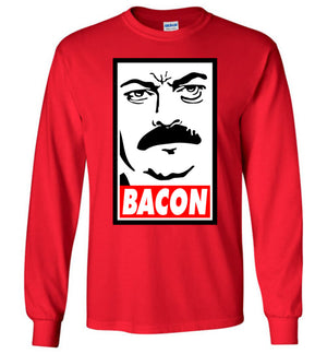 Ron Swanson Bacon - Long Sleeve Shirt - Absurd Ink