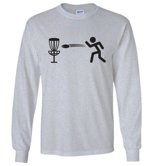 Disc Golf Shirt - Stick Man - Long Sleeve Tee - Absurd Ink