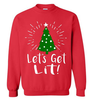 Lets Get Lit - Christmas Tree - Sweatshirt - Absurd Ink