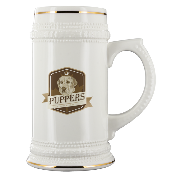 Puppers Premium Lager - Beer Stein