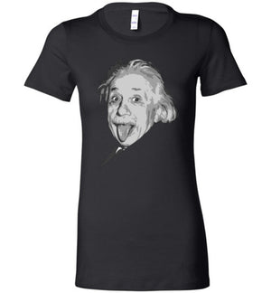 Albert Einstein Tongue Out - Ladies Tee - Absurd Ink