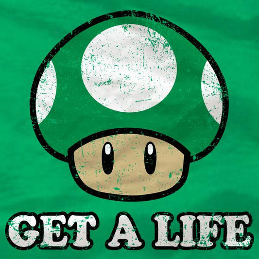 Get A Life Green Mushroom T-Shirt