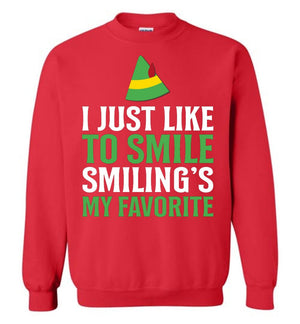 I Just Like To Smile - Elf - Sweatshirt - Absurd Ink