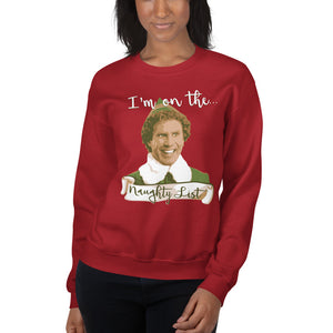 Elf Christmas Sweatshirt - Naughty List - Absurd Ink