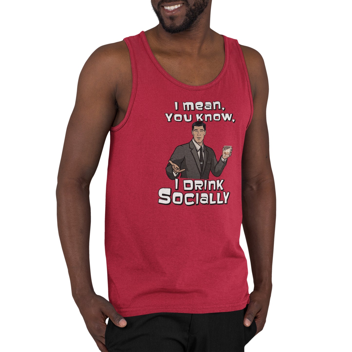 Archer I Drink Socially Tank Top