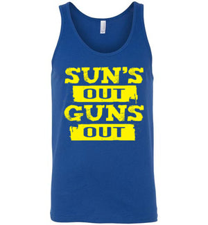 SUN'S OUT GUNS OUT - Canvas Unisex Tank - Absurd Ink