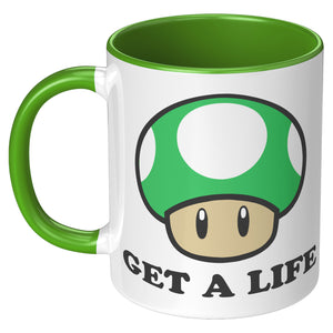 Get A Life Green Mushroom Mug
