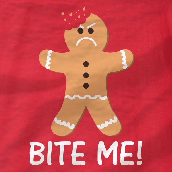 Gingerbread Man - Bite Me - T-Shirt - Absurd Ink