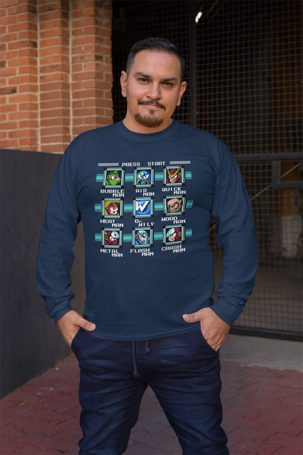 Mega Man 2 Bosses - Long Sleeve Tee