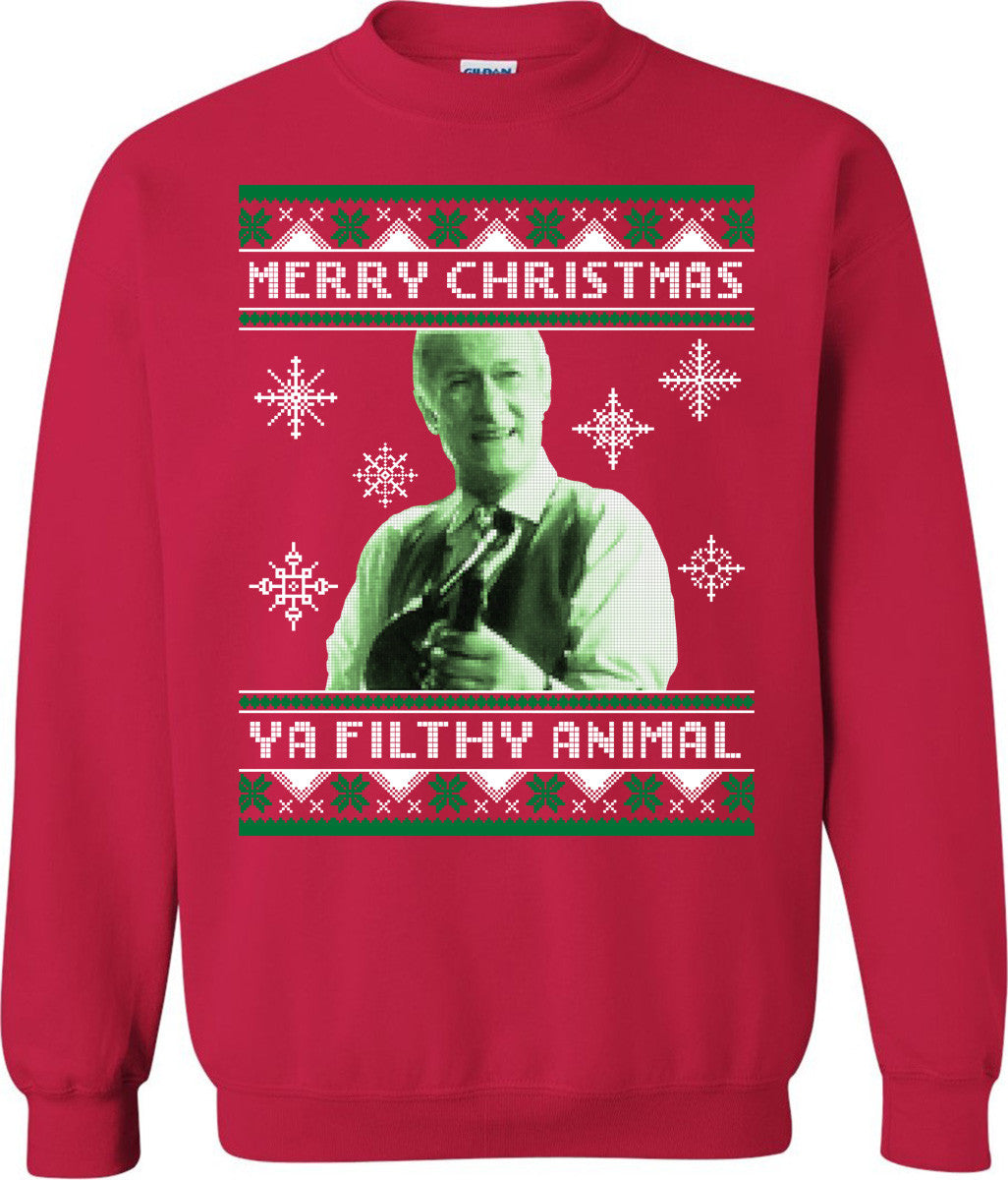 Animal Christmas Sweater Sweatshirt Merry Christmas Ya Filthy