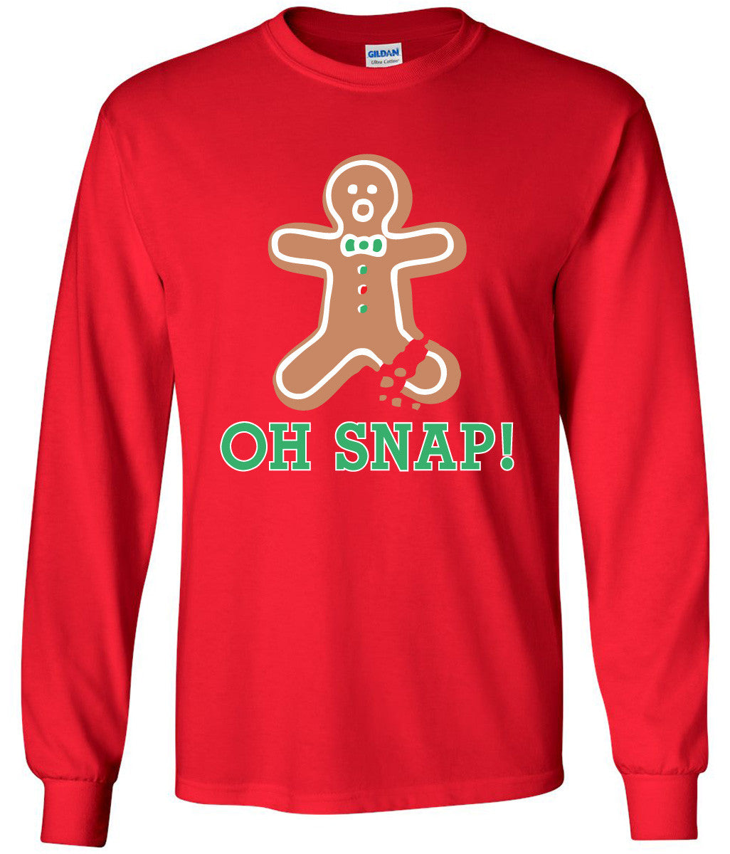 Gingerbread Man - Oh Snap - Long Sleeve T-Shirt - Absurd Ink