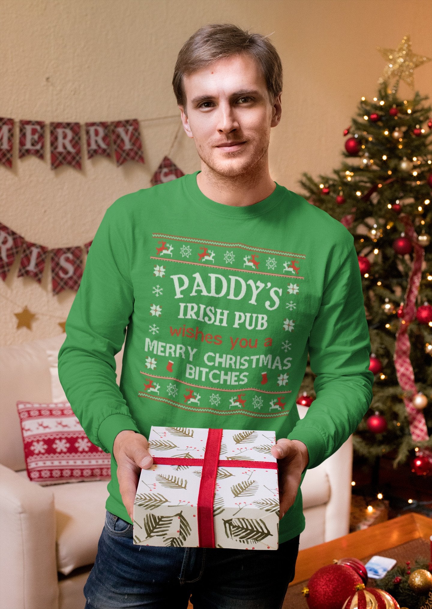 Paddy's Irish Pub Merry Christmas Long Sleeve Tee