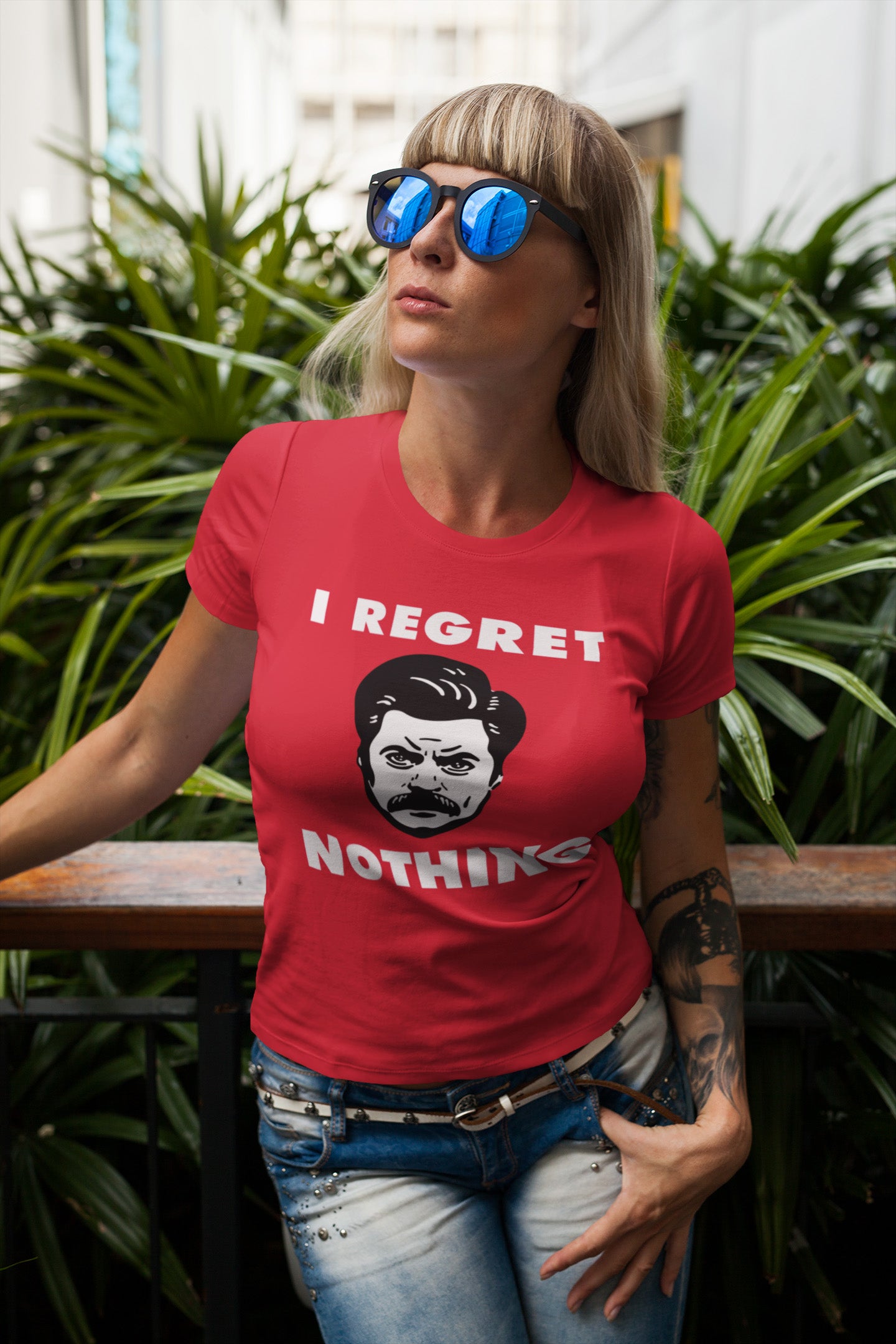 Ron Swanson I Regret Nothing - Ladies Tee